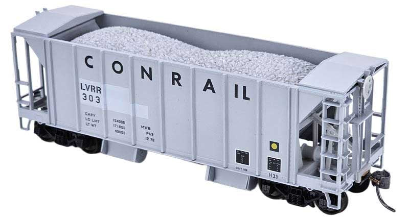 70-Ton 2-Bay Ballast Hopper - Kit -- LVRR #303 (Ex-Conrail, MOW gray)
