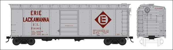 Bowser HO 40' Single-Door Boxcar - Ready to Run -- Erie Lackawanna 74250 (1963 Early Merger, Built 11-48) - BOW42714