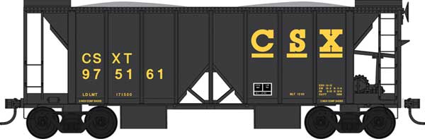 Bowser HO 70 Ton 2 Ballast Car w/ Side Chutes, CSX 975161 - BOW42800