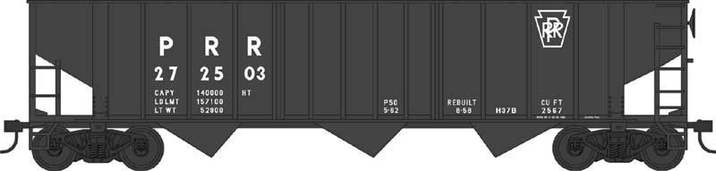 Bowser 70-Ton 13-Panel 3-Bay Hopper - Ready to Run -- Pennsylvania Railroad 272562 (H37B, Built 1958, Crown Trucks, Simplified Sch - BOW42952