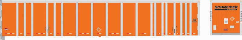 Bowser HO 53' Platewall Highway Trailer - Assembled -- Schneider #93856 (orange, black)