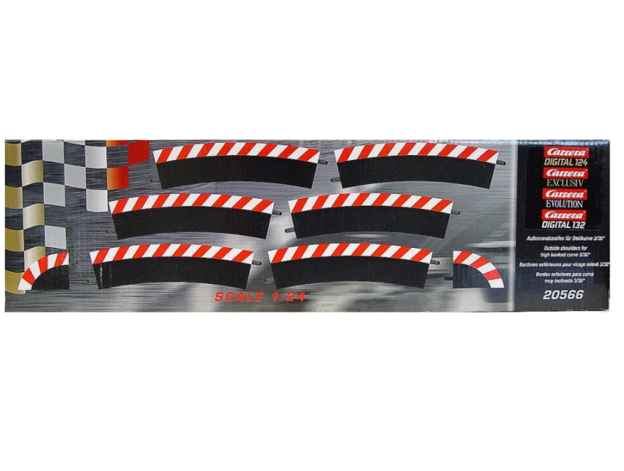 Carrera Outside shoulder high banked curve 3/30° (6), end piece (2) - CAR20566