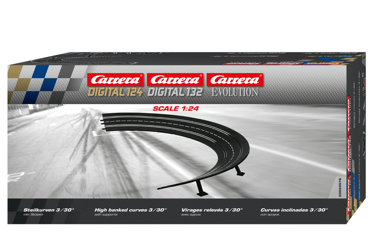 Carrera High Banked Curve 3/30, 6 Pieces - Digital 124/132 & Analog - CAR20576