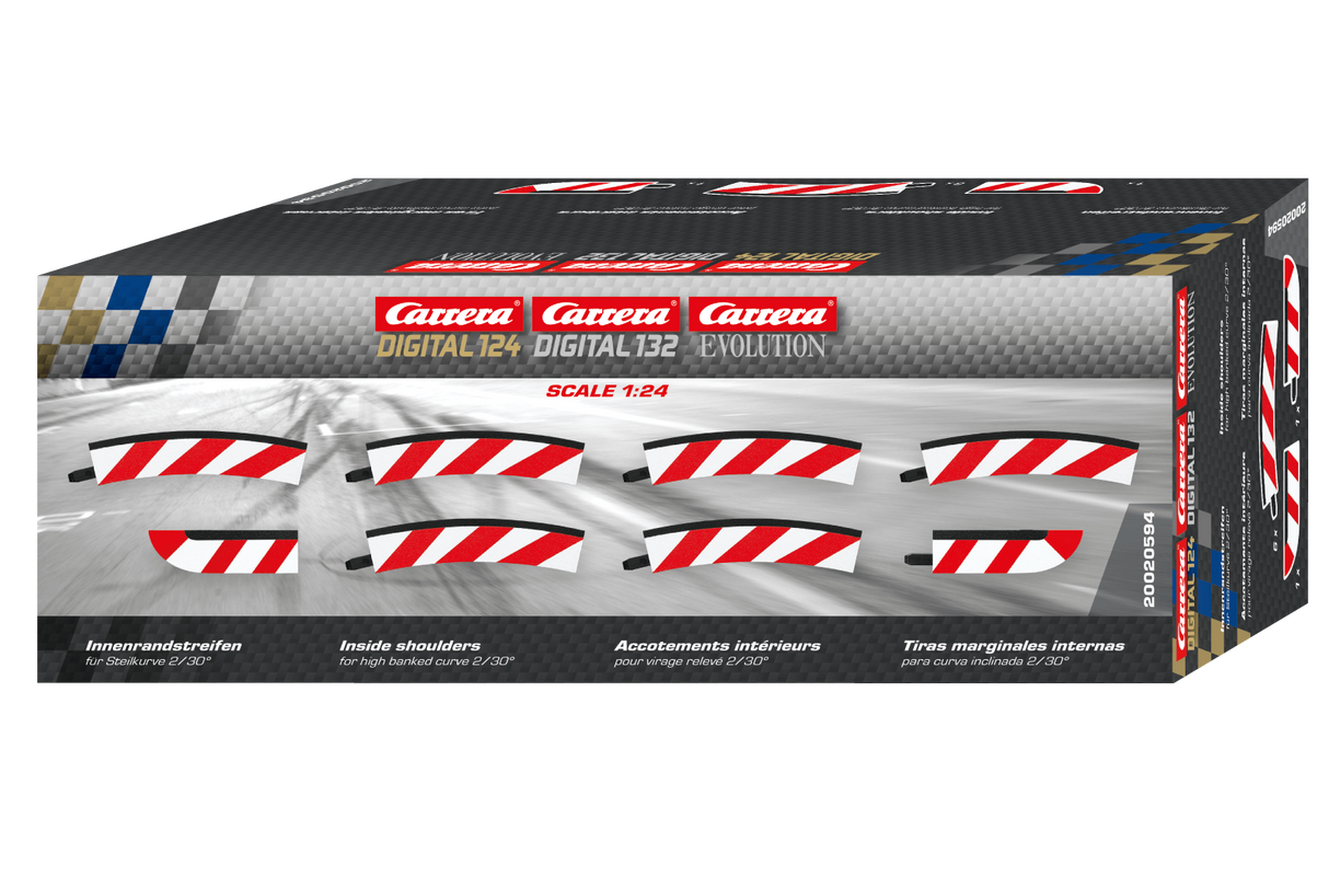 Carrera Inside shoulder high banked curve 2/30° (6), end piece (2) - CAR20594