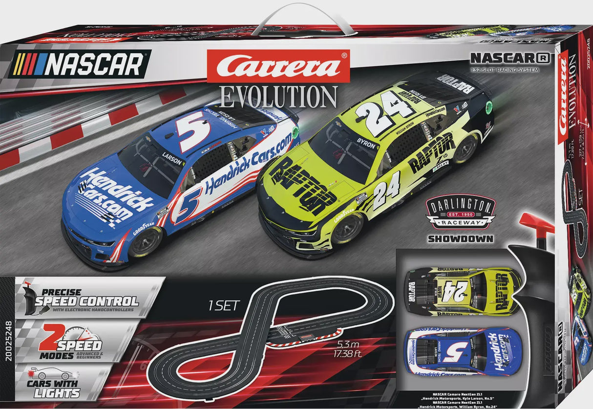 Carrera Evolution 1:32 NASCAR Darlington Showdown Slot Car Set