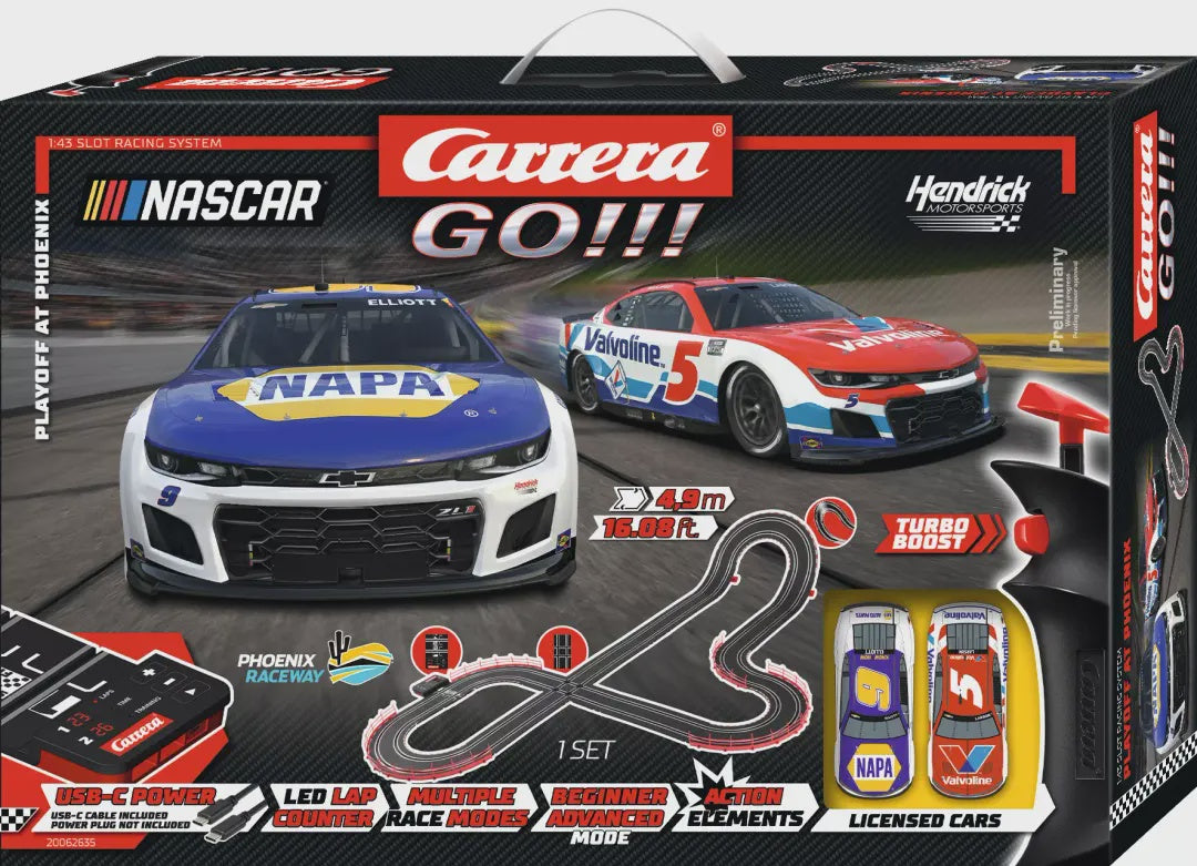Carrera 62635 1:43 GO!!! Playoff at Phoenix Slot Car Set