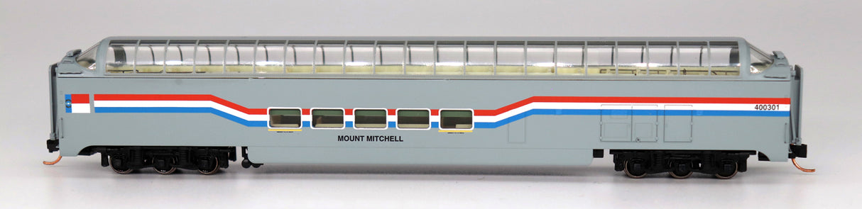 Centrailia Car Shops P-S Superdome Smooth-Side Full-Length Dome - Ready to Run -- Amtrak #400301 "Mount Mitchell" (Phase III, North Carolina DOT) - CCS7110