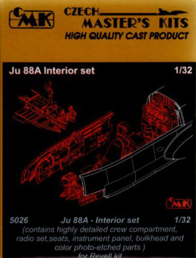 Czech Master's Kits 1:32 Junkers Ju-88A-1/Ju-88A-4 Interior (designed to be used with Revell kits)