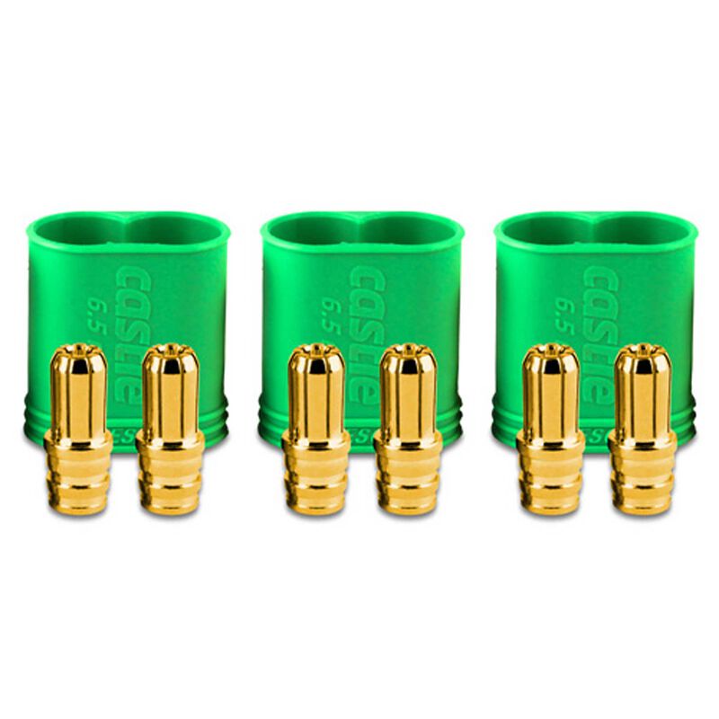 Castle Creations Polarized Bullet Conn Male, 6.5mm Set - CSE011006800