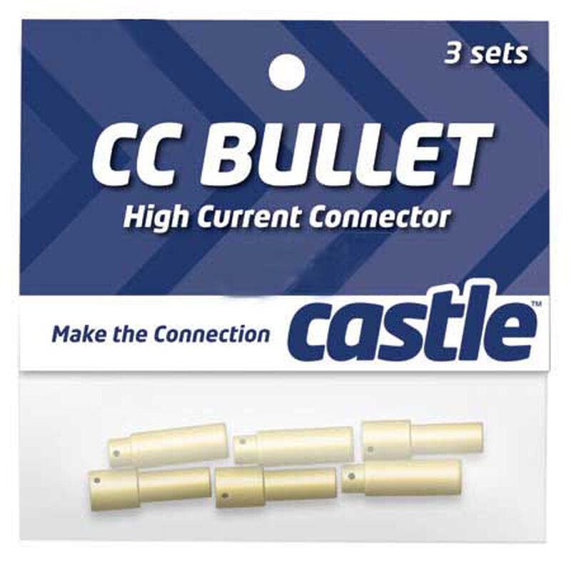 Castle Creations High Current Connector: 4mm Bullet Set (3) - CSECCBUL43