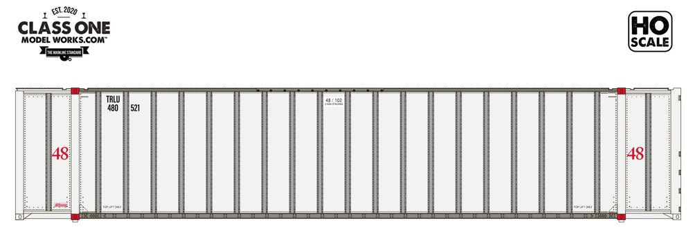 Class One Model Works MONON 48' EXTERIOR POST CONTAINER - TRANSAMERICA LEASING - TRLU 480521 / 480843 - CT00112