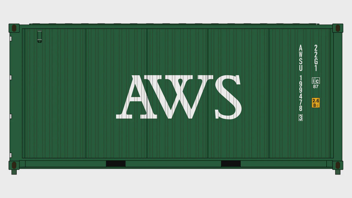 Class One Model Works HO 3-Pack CIMC 20' Corrugated Containers - Andrew Weir Shipping