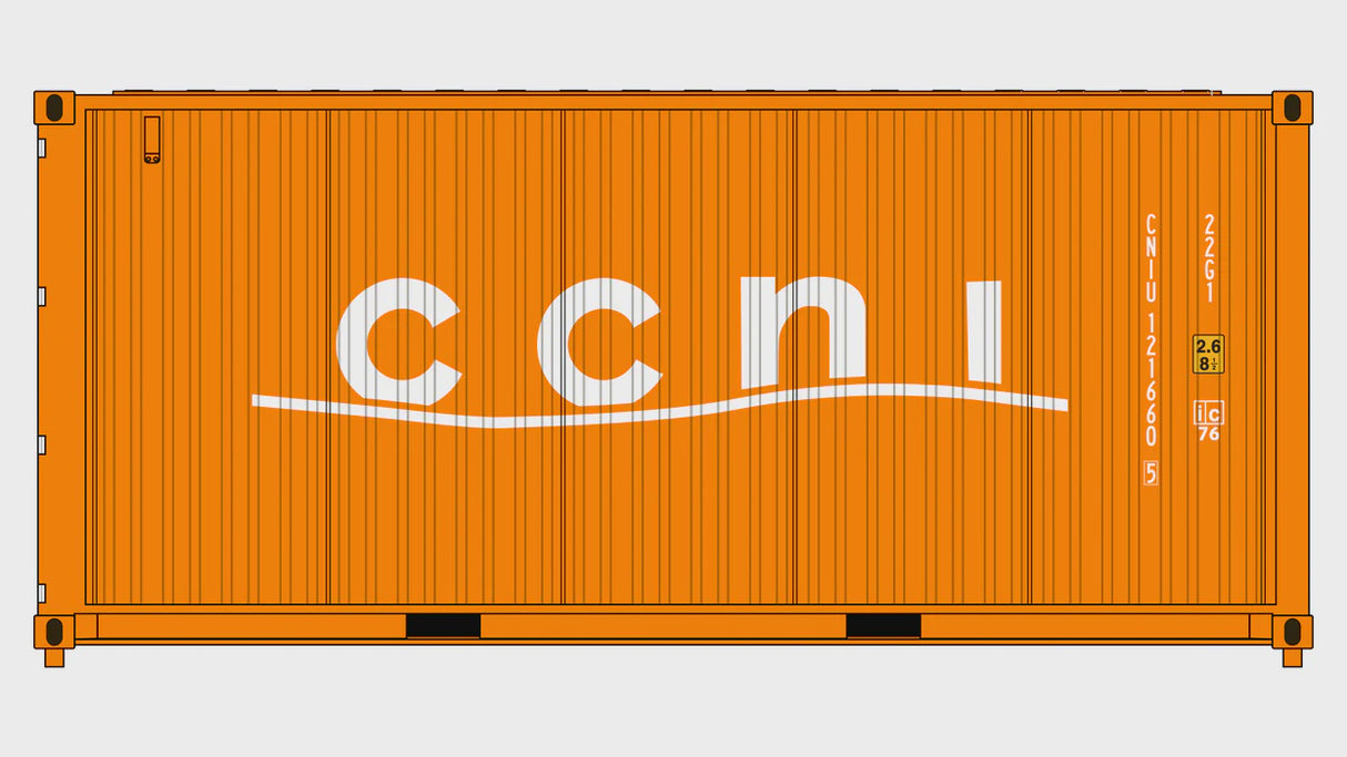 Class One Model Works HO 3-Pack CIMC 20' Corrugated Containers - CCNI