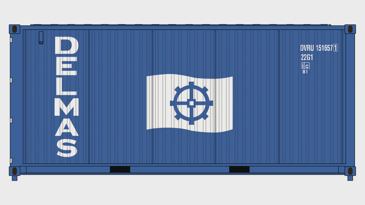 Class One Model Works HO 3-Pack CIMC 20' Corrugated Containers - Delmas Shipping