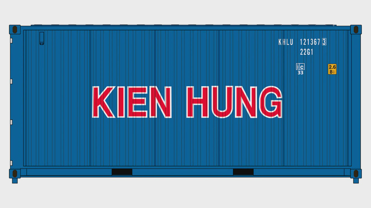 Class One Model Works HO 3-Pack CIMC 20' Corrugated Containers - Kien Hung
