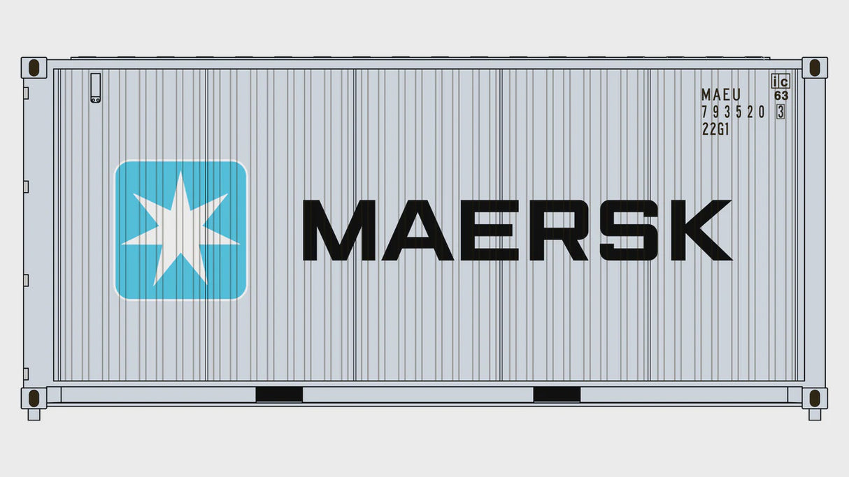 Class One Model Works HO 3-Pack CIMC 20' Corrugated Containers - Maersk Line