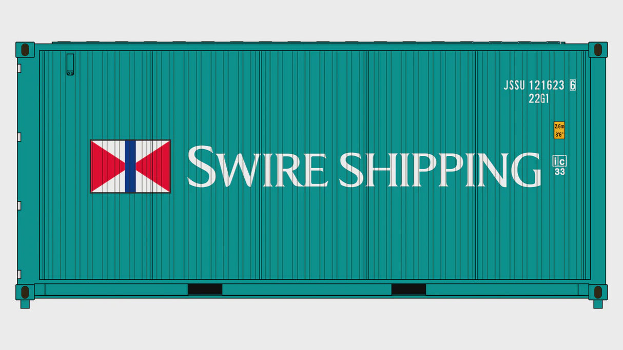 Class One Model Works HO 3-Pack CIMC 20' Corrugated Containers - Swire Shipping