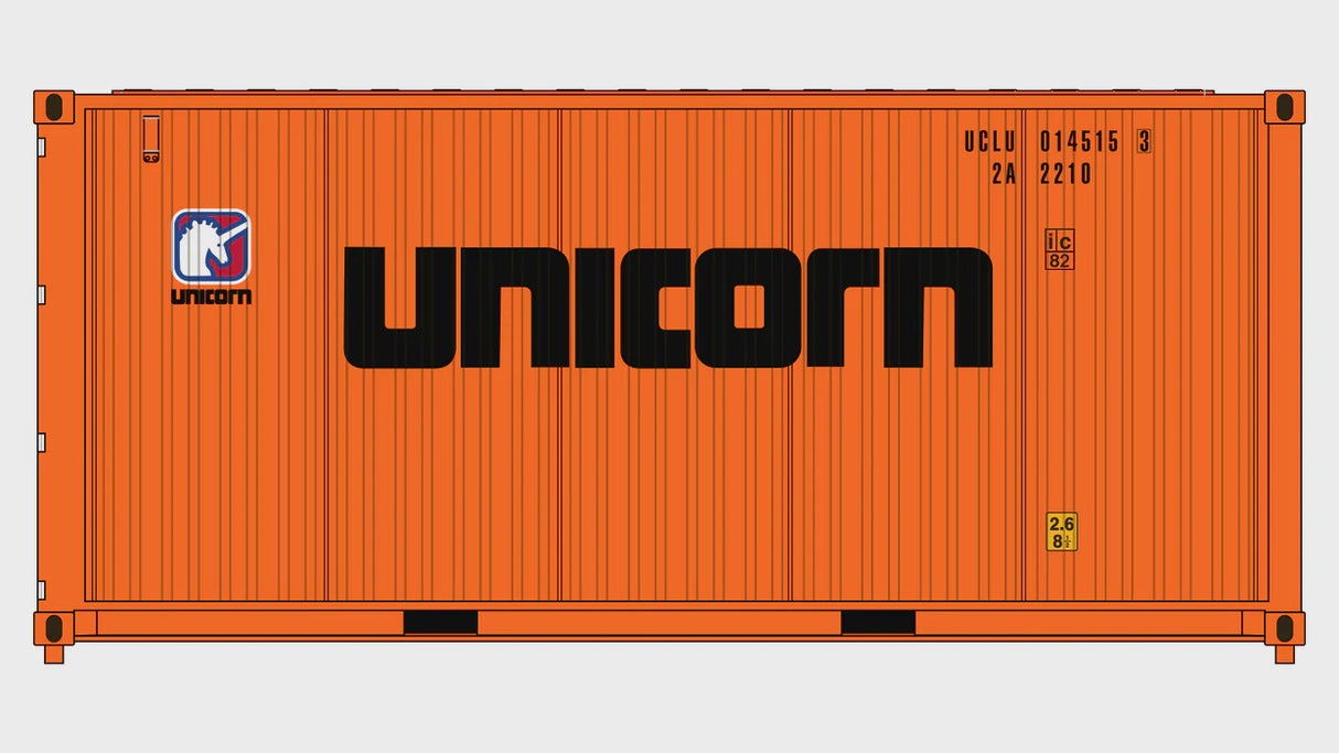 Class One Model Works HO 3-Pack CIMC 20' Corrugated Containers - Unicorn Shipping Line
