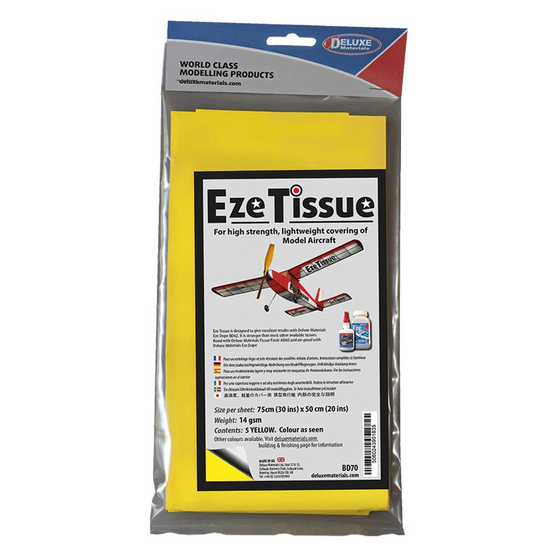 Deluxe Materials Yellow EZE Tissue, 30x20, 5pk