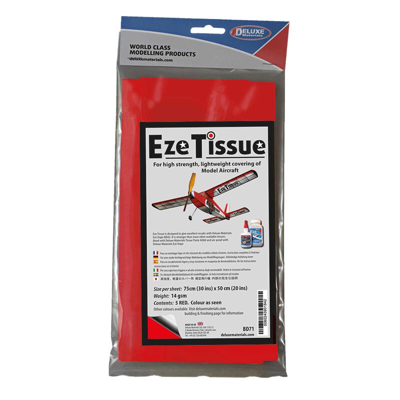 Deluxe Materials Red EZE Tissue, 30x20, 5pk