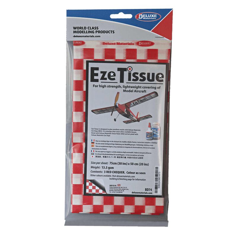 Deluxe Materials Red Checker EZE Tissue, 30x20,5pk