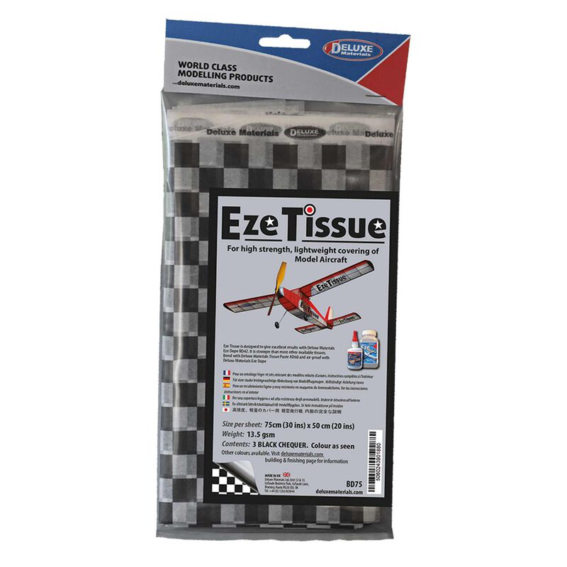 Deluxe Materials Black Checker EZETissue,30x20,5pk