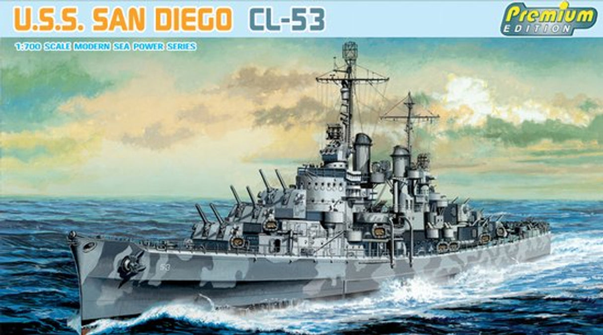 Dragon Models  	1/700 USS San Diego CL53 Atlanta Class Light Cruiser (Premium Edition)