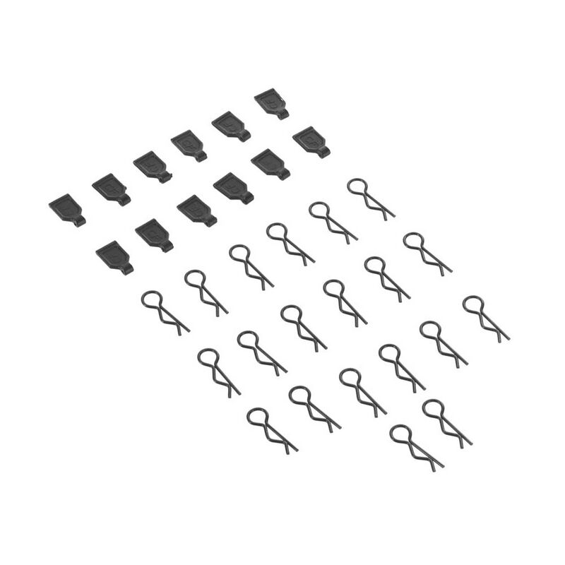 Duratrax 1/10 Body Clips (20)/Rubber Pull Tabs (12) - DTXC2650