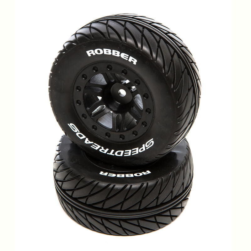 Duratrax SpeedTreads Robber SC MNTD Black:SLHR,4X4F/R, ECX