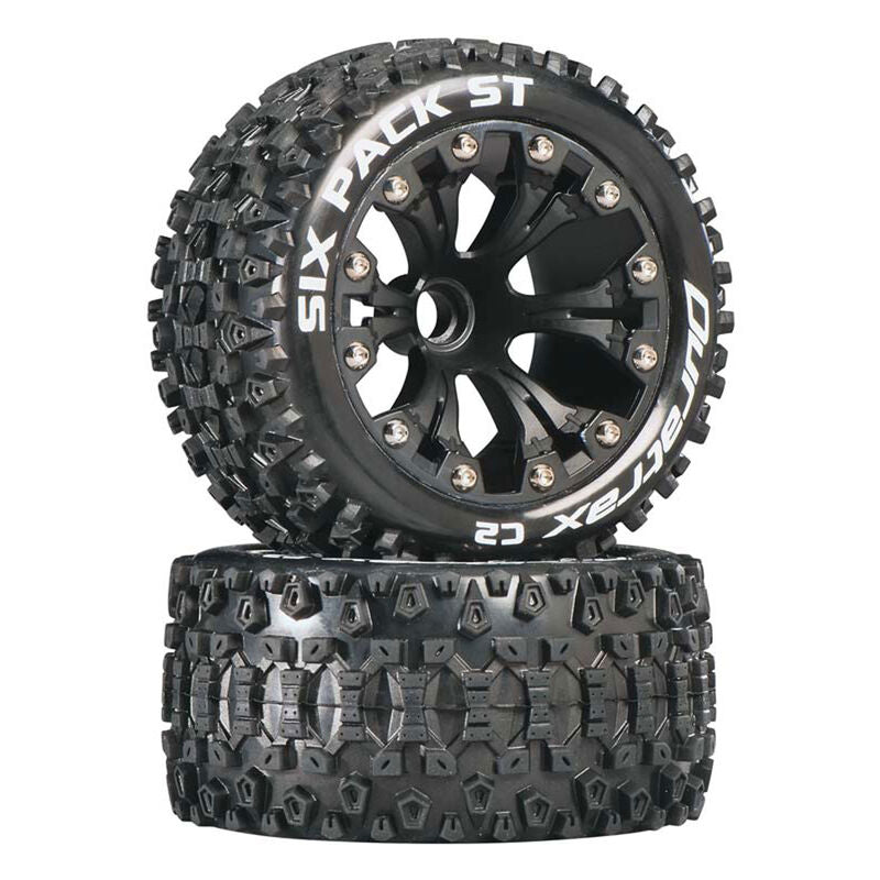 Duratrax Six Pack ST 2.8 2WD Mounted Front C2 Black (2) - DTXC3558