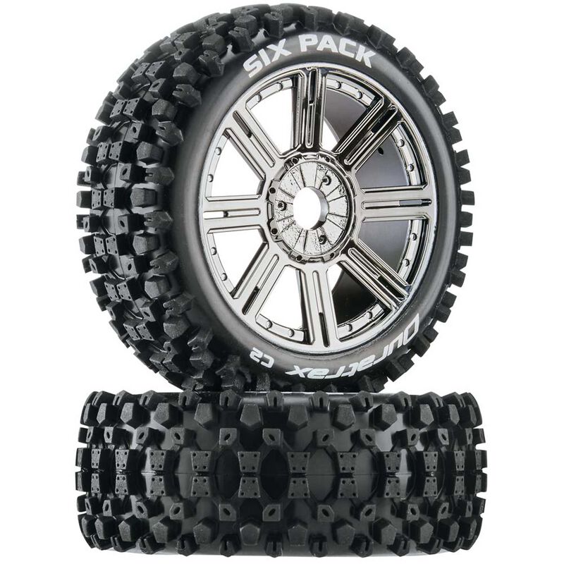 Duratrax Six Pack Buggy C2 Mounted Spoke Black/Chrome(2 - DTXC3605