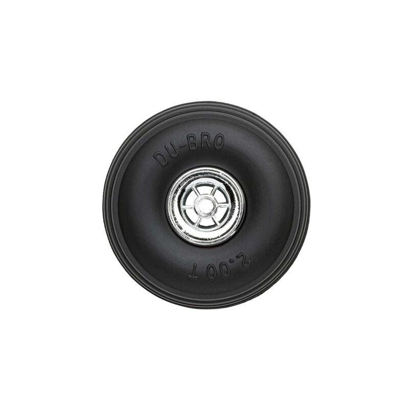 Dubro 200TC Treaded Chrome Wheels, 2" Diameter (2) - DUB200TC