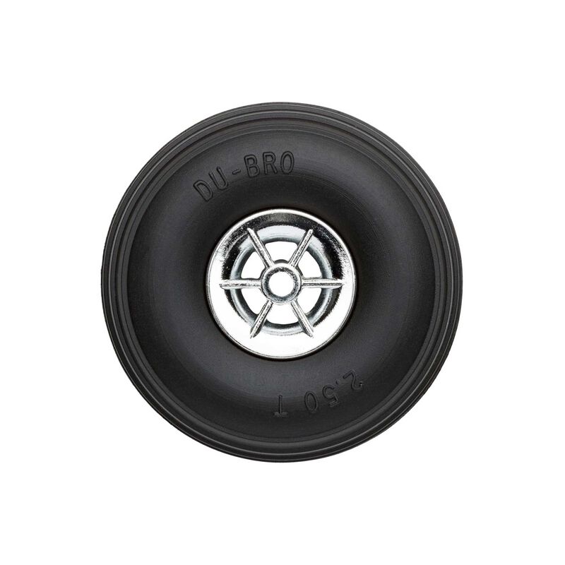Dubro 250TC Treaded Chrome Wheels, 2-1/2" Diameter (2) - DUB250TC