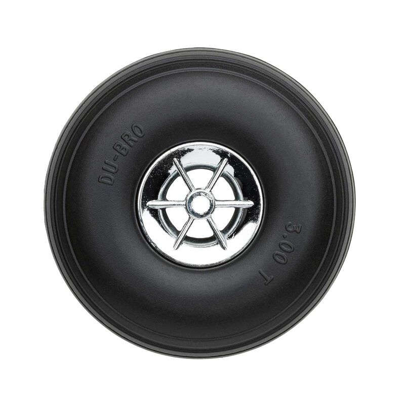 Dubro 300TC Treaded Chrome Wheels, 3" Diameter (2) - DUB300TC