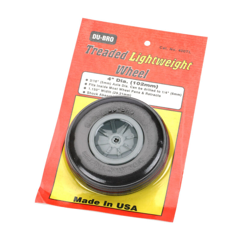 Dubro Treaded Lite Wheel, 4" (1) - DUB400TL
