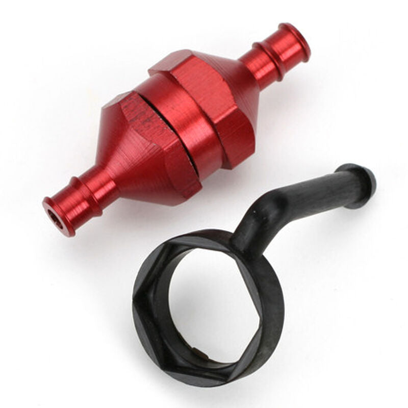 Dubro In-Line Fuel Filter, Red - DUB834