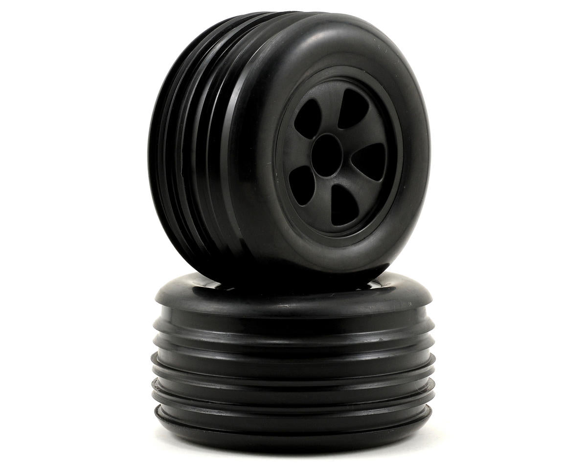ECX Mntd FR Tire (2),Blk,Rib:Circui - ECX1009