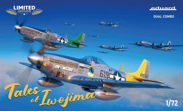 Eduard 1/72 WWII US P51D Fighter Dual Cambo Tales of Iwojima Plastic Model Kit