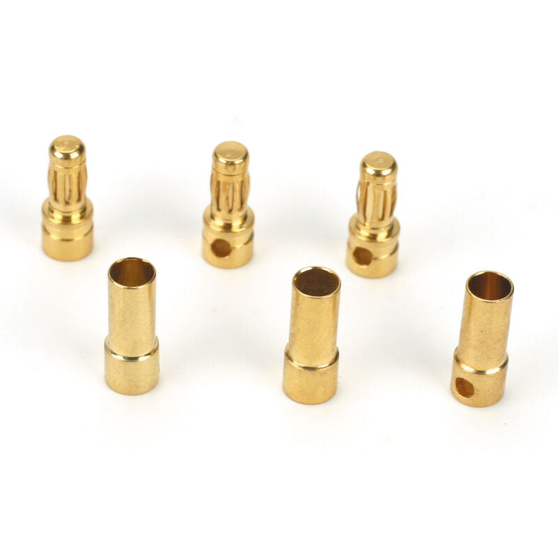E-Flite Gold Bullet Connector Set,3.5mm (3) - EFLA241