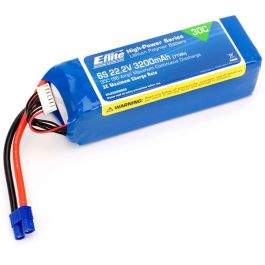 E-Flite 2200mAh 6S 22.2V 30C LiPo, 13AWG EC3 - EFLB22006S30