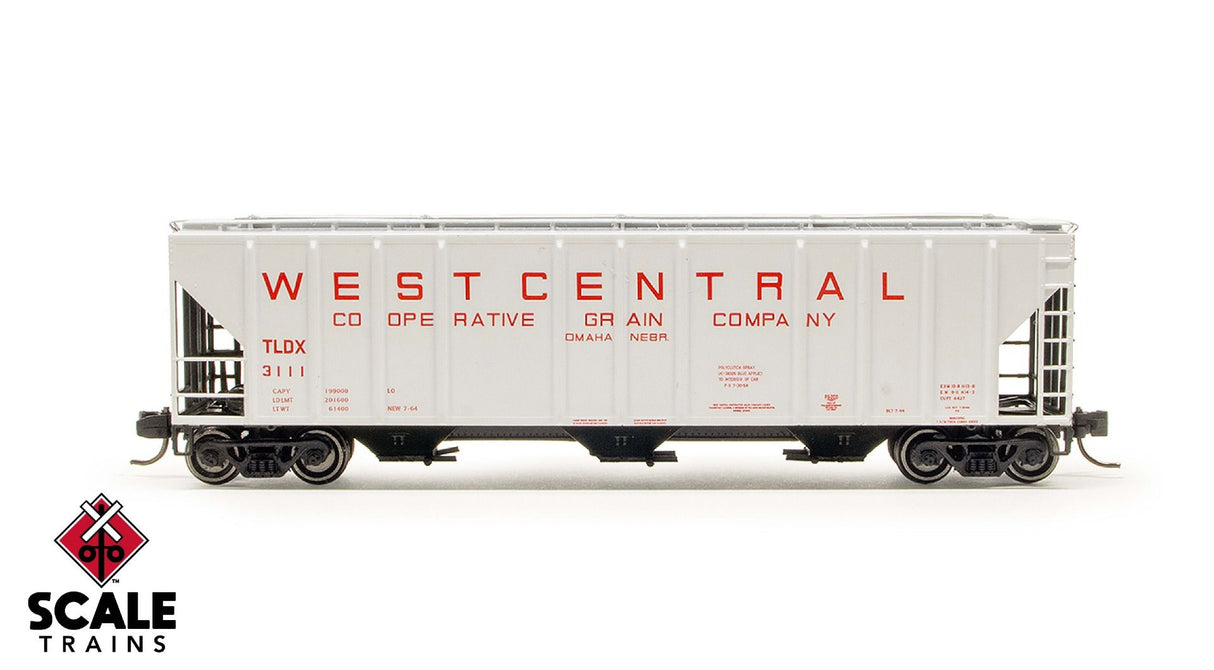ExactRail N Scale Pullman-Standard 4427 Covered Hopper, TLDX/West Central/1964 As Delivered / 3106 /