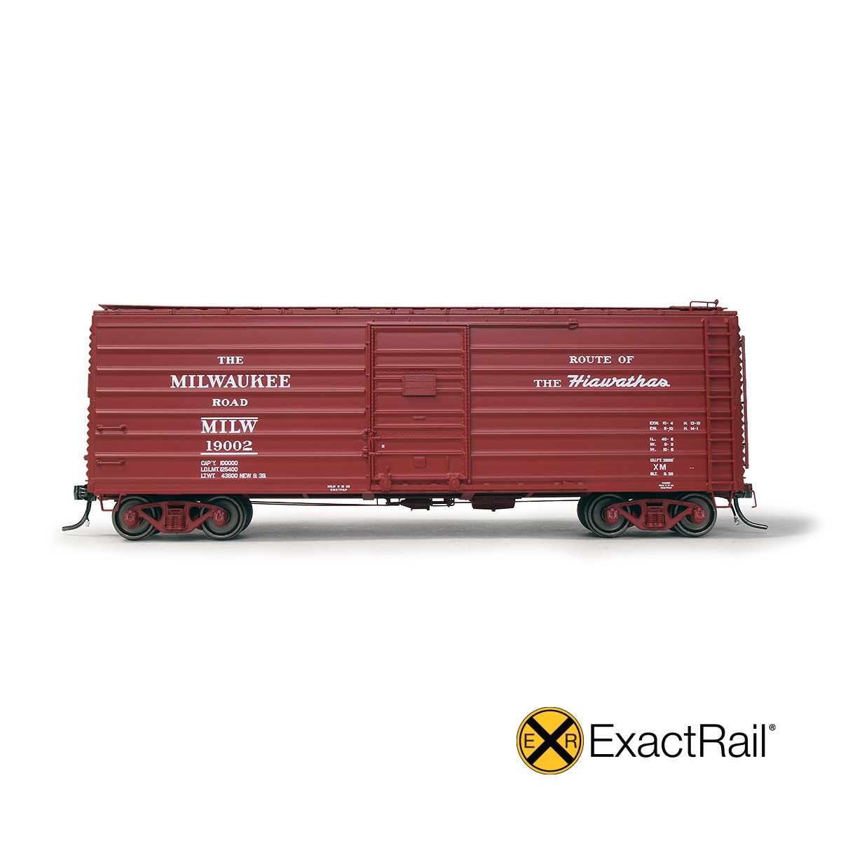 ExactRail Platinum HO Scale Homebuilt 3898 Ribside Boxcar, Milwaukee Road/Hiawatha/9-39 As Delivered / 19047 / - EP82001-2