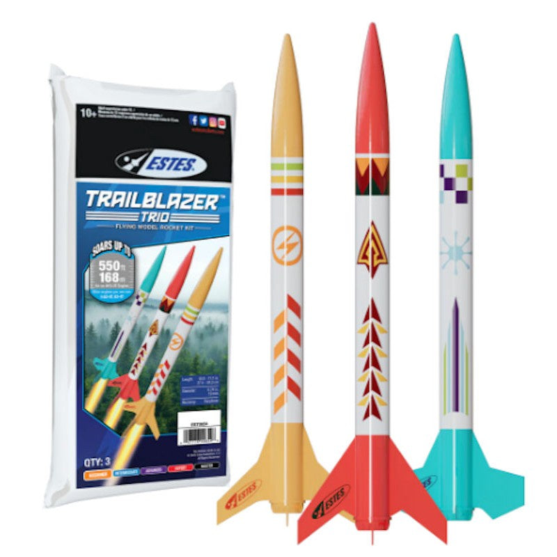 Estes 00654 Trailblazer Trio Model Rocket Kit – Hiawatha Hobbies LLC