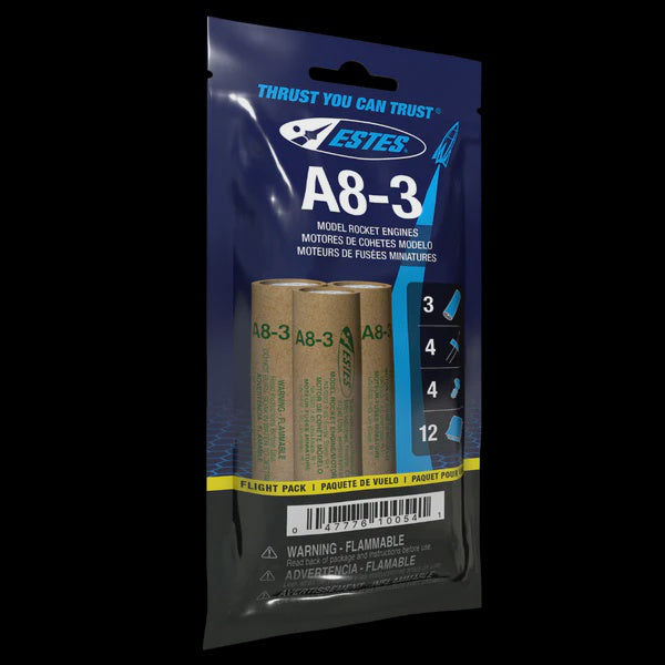 Estes 10054 A8-3 Rocket Engine Flight Pack (3-Pk)