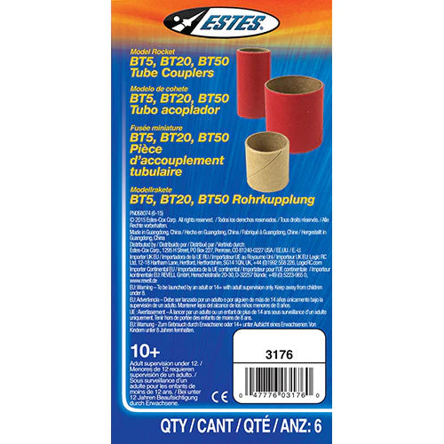 Estes BT5/BT20/BT50 Rocket Body Tube Couplers (6) - EST3176