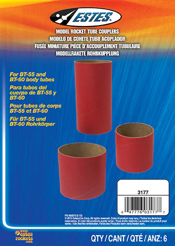 Estes BT55/BT60 Rocket Body Tube Couplers (6) - EST3177