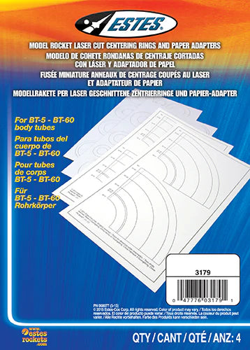 Estes Laser Cut Centering Rings/Paper Adapters (4) - EST3179