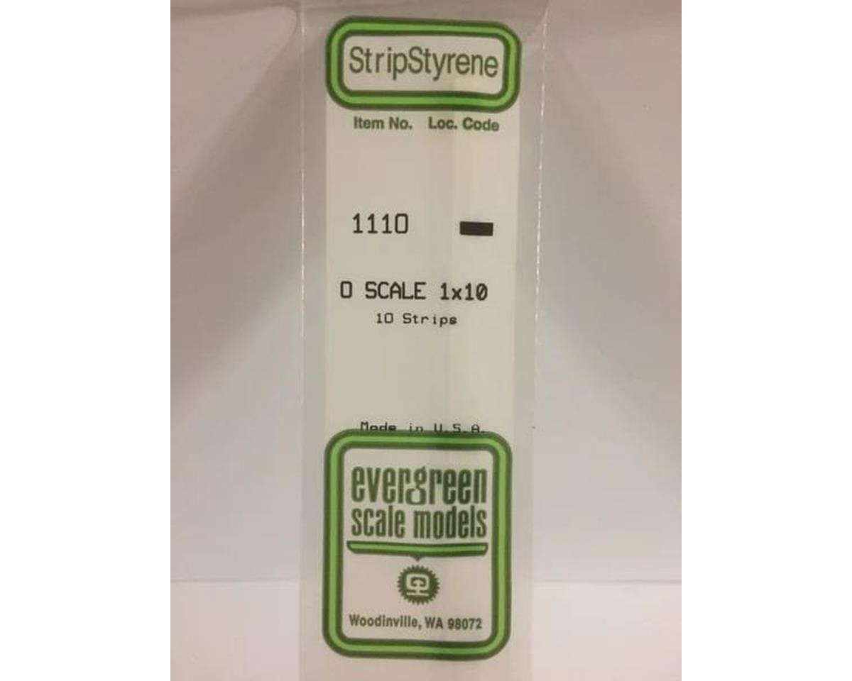 Evergreen Styrene Strips -- 1/4" x 10" pkg(10)
