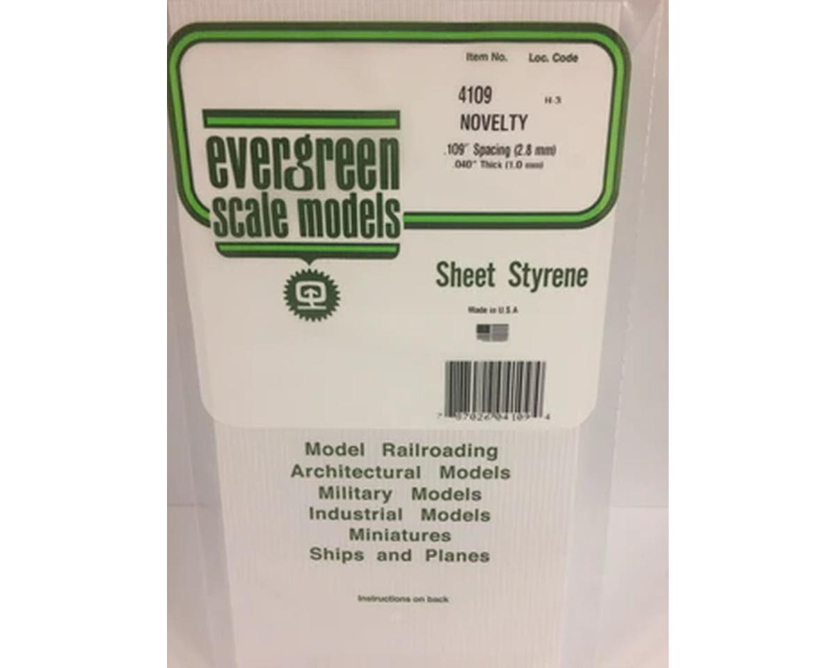 Evergreen Styrene Siding - Novelty Drop Siding (12 x 24 x .040") -- .109" Spacing