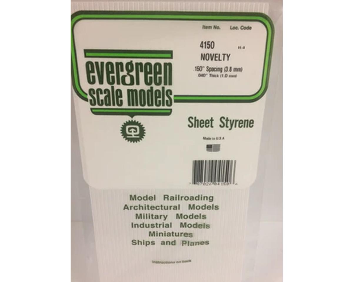 Evergreen Styrene Siding - Novelty Drop Siding (12 x 24 x .040") -- .150" Spacing